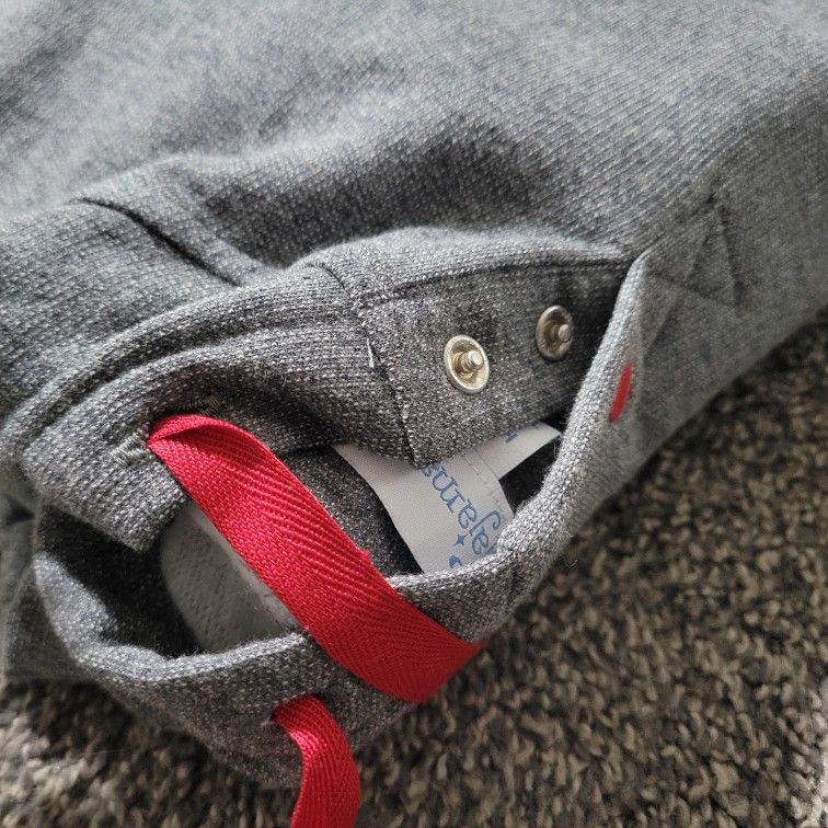 Grey Hoodie Red Strings