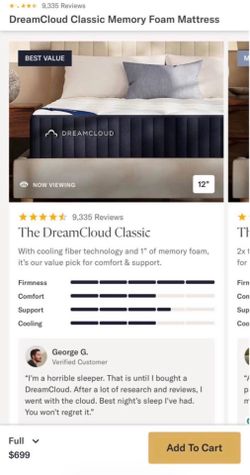 ☁️ DreamCloud Full Size Mattress ☁️