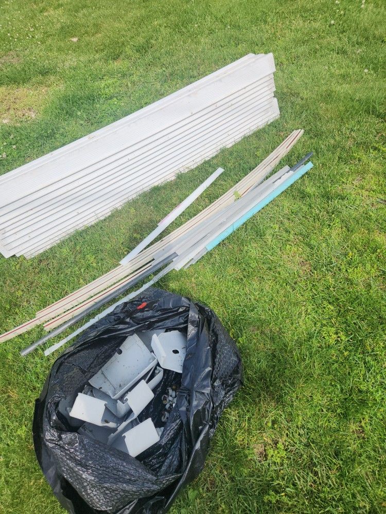 Parts Of An 18" Above Ground Pool W/Supplies And Chemicals