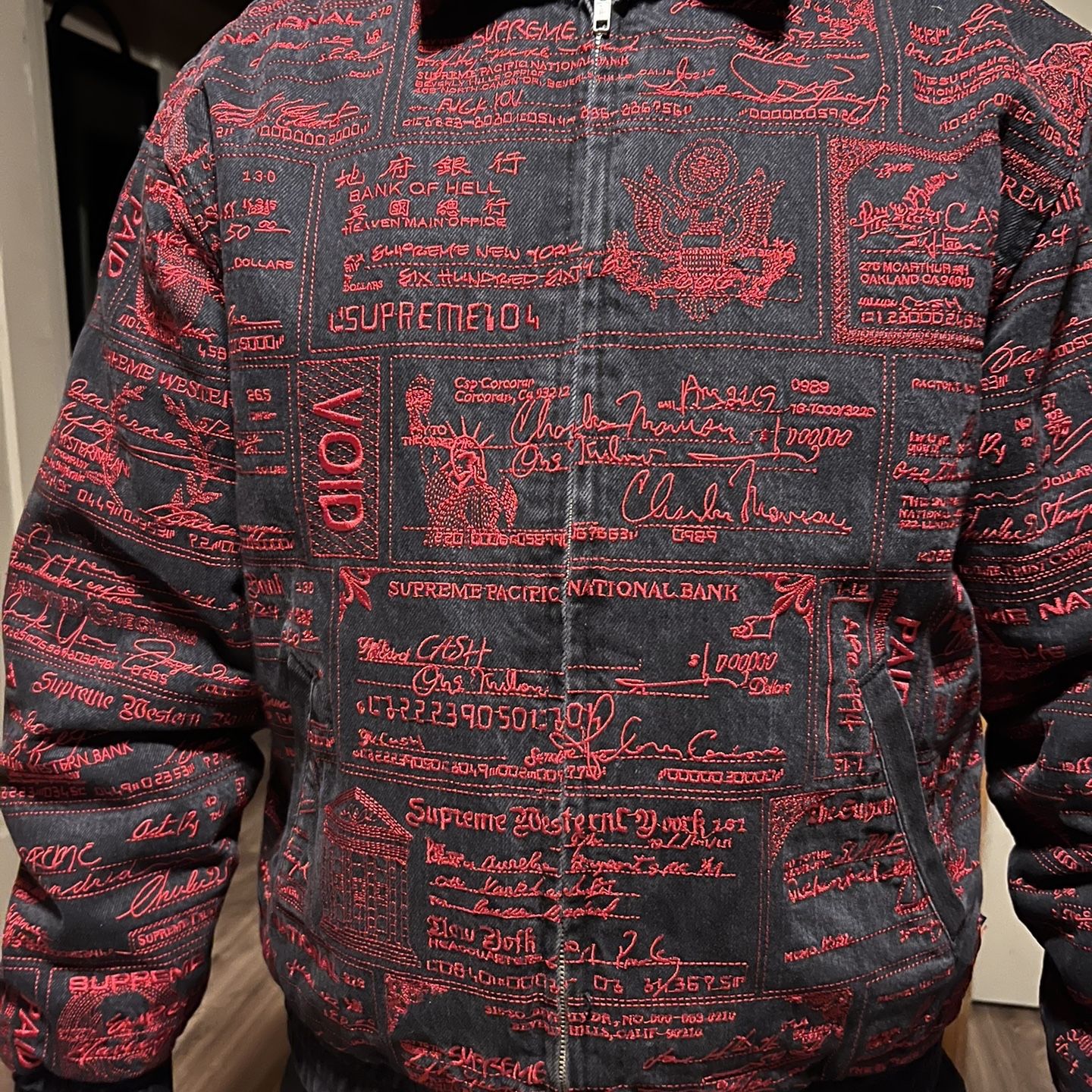 Supreme Checks Embroidered Denim Jacket for Sale in Salinas, CA 