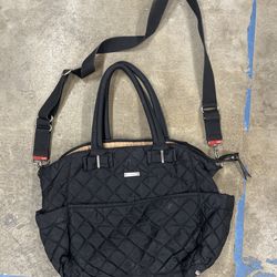 Black Quilted Diaper Bag