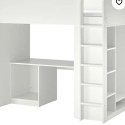 IKEA SMASTAD White Loft Bed and Desk Set Bunkbed