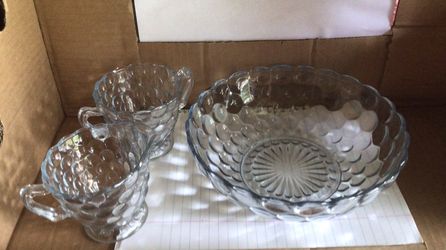 Vintage Blue Bubble Glass