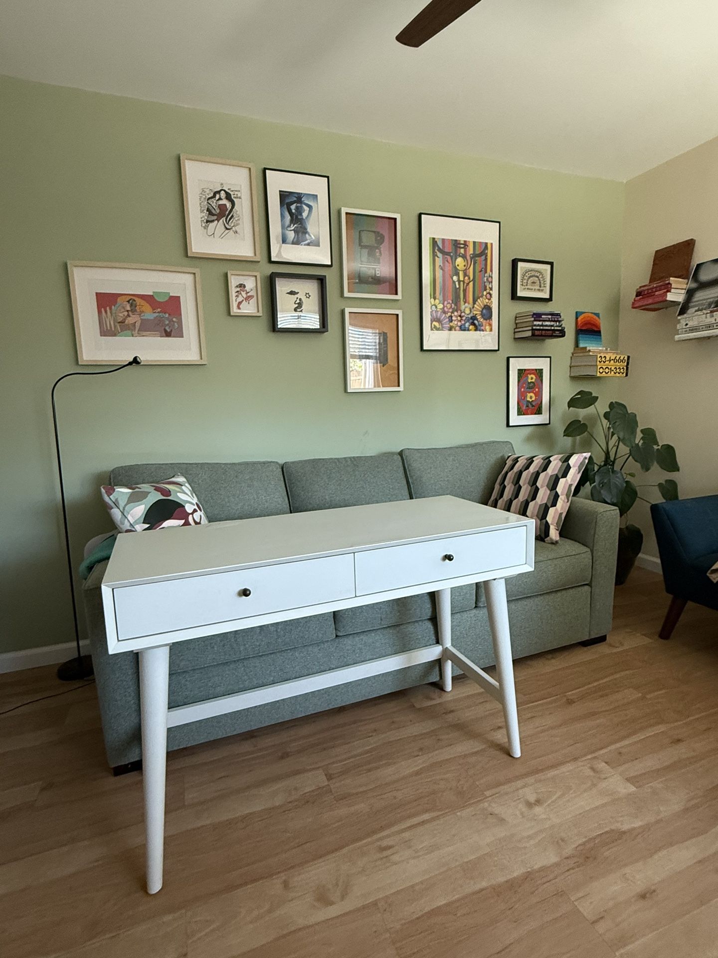 White Small Desk - Living spaces, 2 Drawers