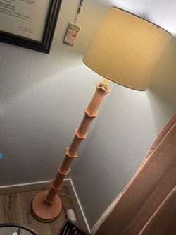 Serge Roche-style pink floor lamp