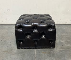 Timothy Oulton, Lord Digsby Square Leather Footstool