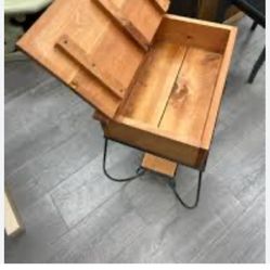 Wooden storage end table