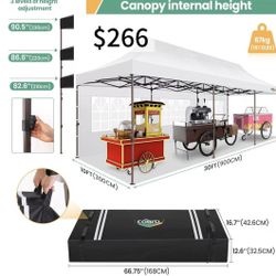 😀 COBIZI 10x30 Heavy Duty Pop Up Canopy with 8 Sidewalls and Hexagonal Legs, Easy up Tent for Parties, Wedding and Commercial, Outdoor Canopy with Ca