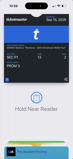 Andrea Bocelli Hollywood Bowl Sept 15th 2026