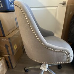 Gray And Silver  Desk Chair  From American Furniture 