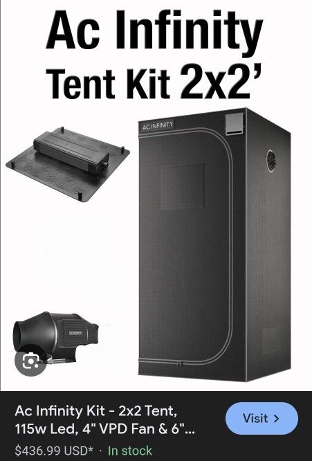 Ac Infinity 2x2 Grow Tent Light And Exhaust Fan 