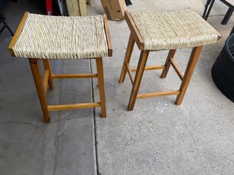 backless counter-height or bar-height wooden stool