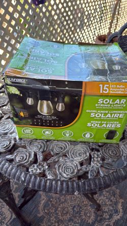 Outdoor LED lights with solar panel, total of 15