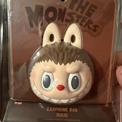 Labubu Brown Silicone Earphone Bag - Pop Mart