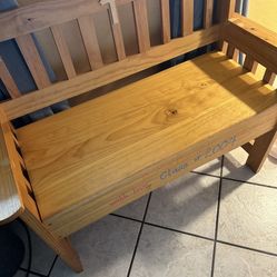 Wood Flip Top Storage Bench