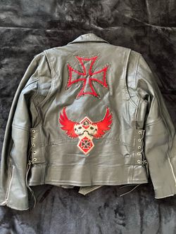 Genuine Leather Moto Jacket Size 40