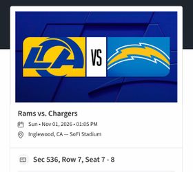 Chargers vs Rams 11/1/26
