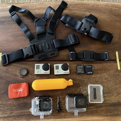 GoPro lot cameras accessories mounts etc