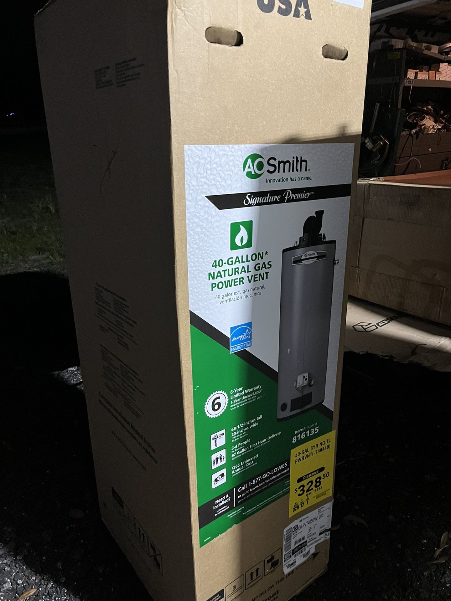 Water Heater ,Gas ,New 