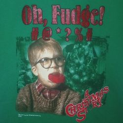A Christmas Story Oh Fudge Green T-shirt Sz M 