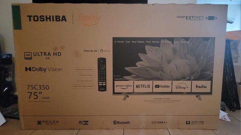 New Unopened Toshiba 75" 4K HDR LED 2023 Smart TV C350