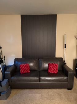 Black Leather Sofa - 2 Seat Couch