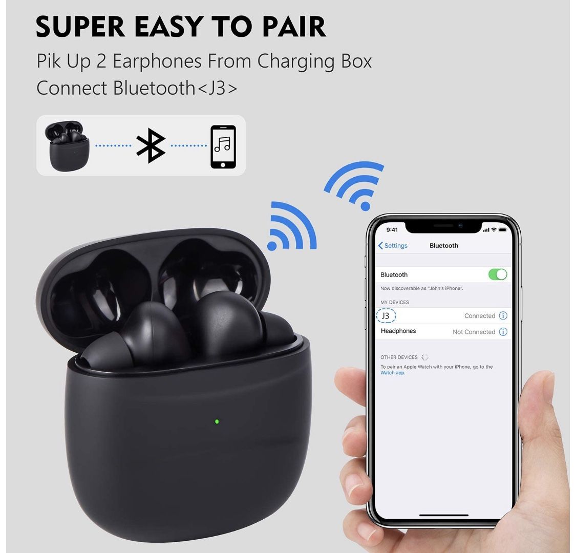 Wireless Earbuds Wireless Headphones Bluetooth Earbuds Bluetooth Earphones, Bluetooth 5.0 Deep Bass Touch Control Waterproof CVC8.0 TWS Stereo in-Ear