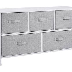5-Drawer extra wide fabric storage organizer