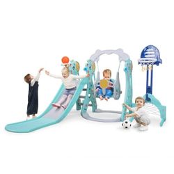 Kids 5 In 1 Slide And Swing Play Set New 