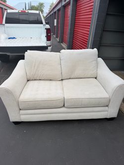 Cream Fabric Loveseat