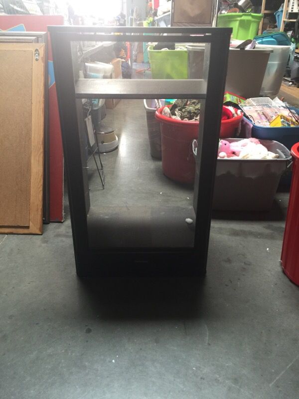 Technics Stereo Cabinet Or Tv Stand Black With Glass Door Storage