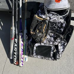 Hard Hat, Backpack, Glove, Baseball 