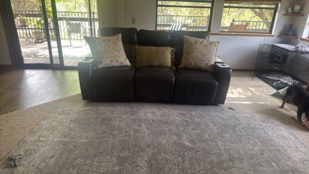 Leather couch recliner