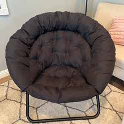 Black Foldable Saucer Chair 