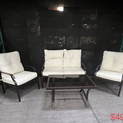 4Pc Patio Furniture Sofa Set With Table