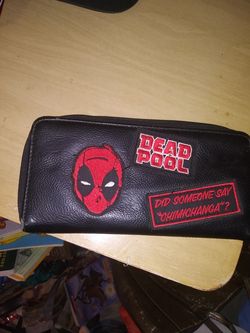 Deadpool leather wallet womens id Holder