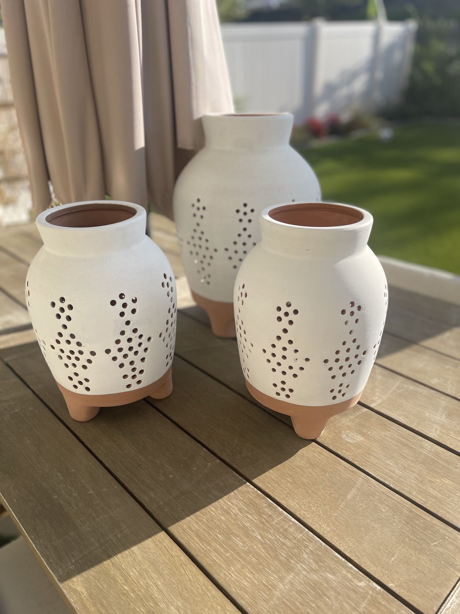 Target Threshold Outdoor Large set Of 3 Luminary Candle Holders for