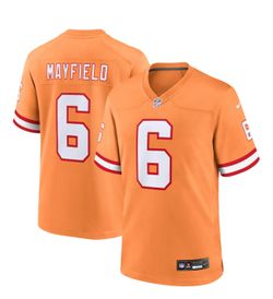 Baker Mayfield #6 Nike On-Field Tampa Bay Creamsicle Jersey With stitched Letters And Numbers NEW