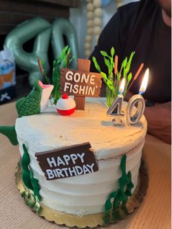 Gone Fishing plastic cake toppers