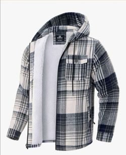 Warm sherpa fleece jacket, mens medium