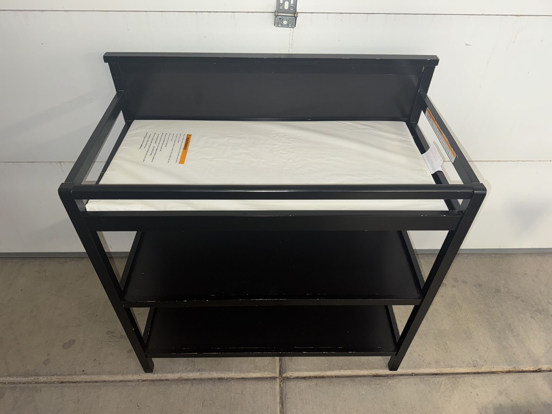 Black Baby Changing Table W/ Pad