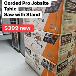 RIDGID 15 Amp 10 In Portable Corded Pro Jobsite Table Saw With Stand New 