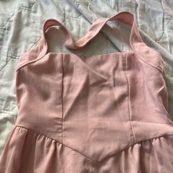 PINK MIDI HALTER DRESS