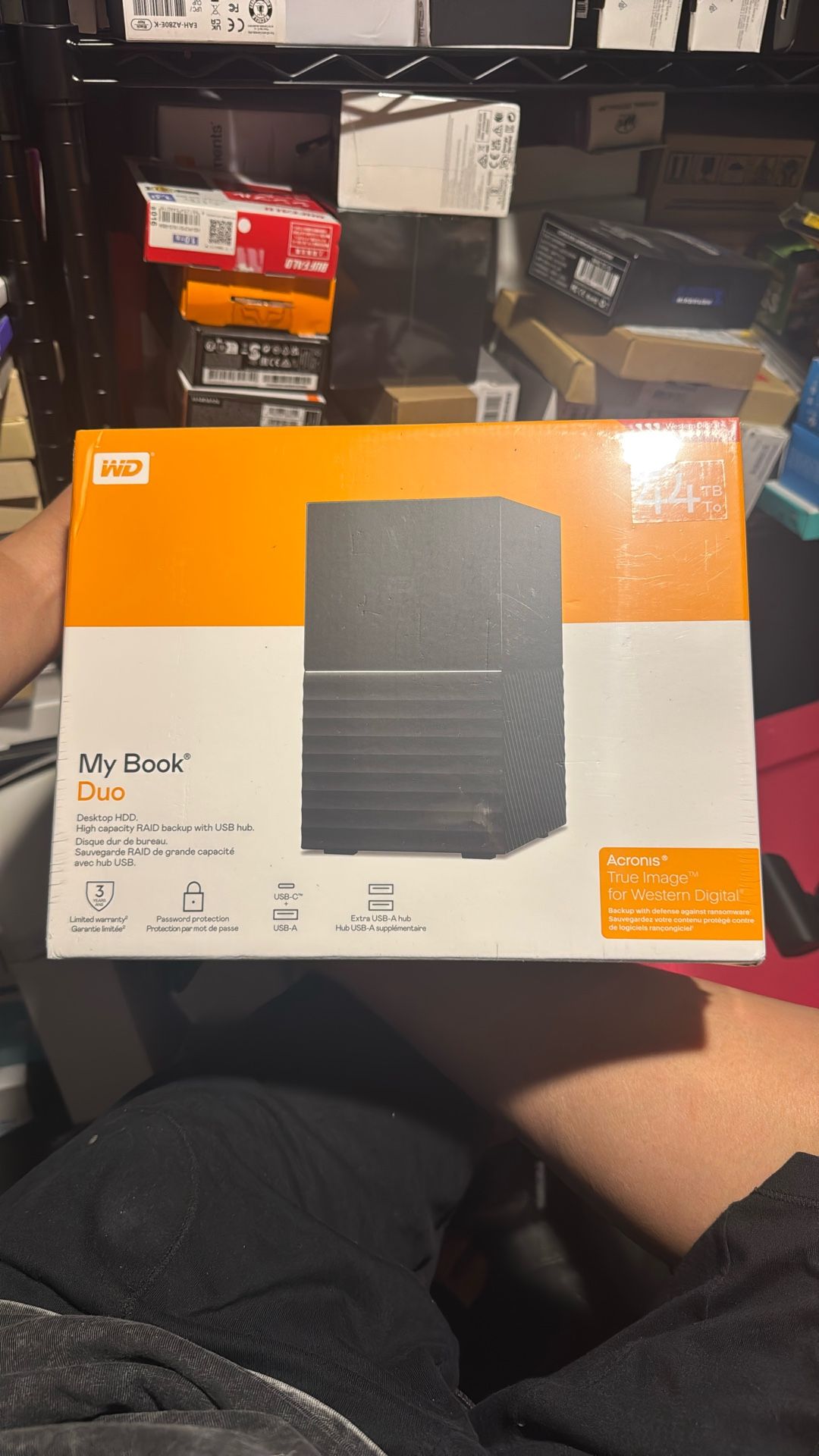 WD 44TB My Book Duo Desktop RAID External Hard Drive HDD, USB 3.1, With Password Protection and Auto Backup Software - WDBFBE0440JBK-NESN
