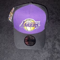 New Era Los Angeles Lakers Logo  9FIFTY Adjustable Snapback Trucker Hat 75th anniversary edition adult one size fits all new with tags 