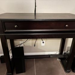 Dark Wood Console Table Lift Top Desk w Drawer