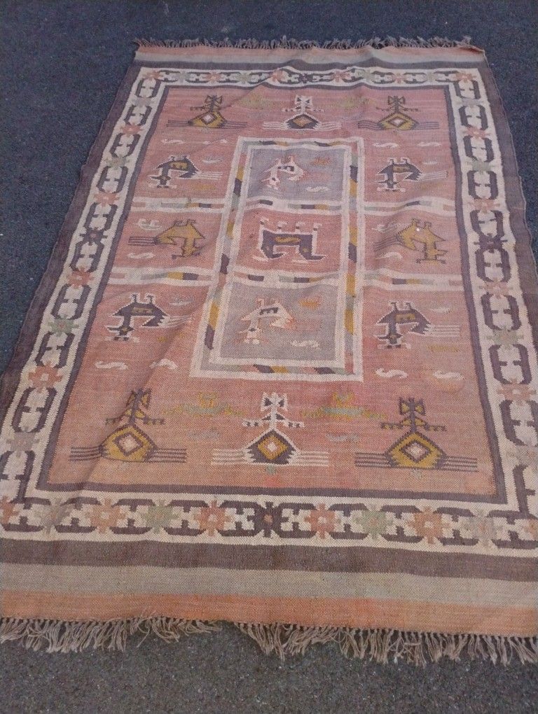 New Zealand Turkish Indian Rug Wool And Jute Handmade