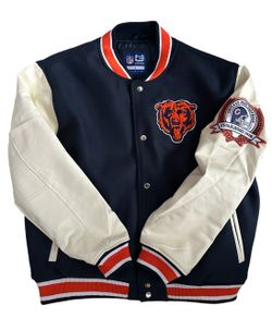 Chicago Bears NFL ULTRA GAME Full Snap Varsity Jacket - Large