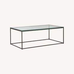 West Elm Strpeamline 44" Coffee Table, Glass, Dark Bronze