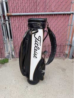 Titleist Golf Cart Bag, Vintage Vinyl, Black & White 3 Way Divider